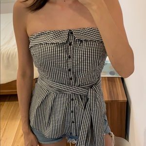 INTERMIX Tops - Intermix gingham strapless top INTERMIX Tops - Intermix gingham strapless top